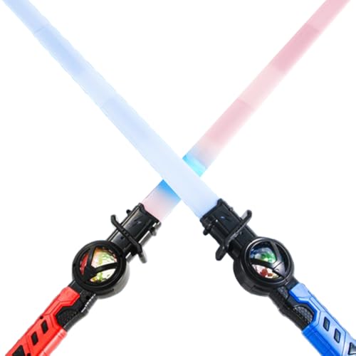 Laserschwert Kinder 2PCS, Wiederaufladbare Lichtschwerter mit 15 Farben und Soundeffekten, 2-in-1 einziehbares LED-Laserschwert für Cosplay, Kampfspiele und Samurai Themenparty Laserschwert Kinder 2PCS, Wiederaufladbare Lichtschwerter mit 15 Farben und Soundeffekten, 2-in-1 einziehbares LED-Laserschwert für Cosplay, Kampfspiele und Samurai Themenparty von Piashow