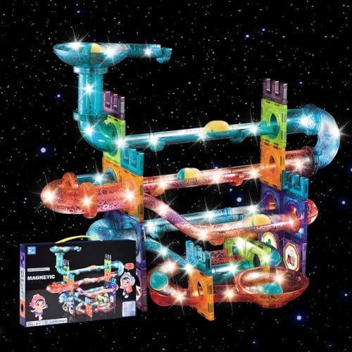 Magnetische Bausteine with Lich, 111 Stück 3D Magnet Konstruktion Bauen Blöcke Set, Magnetbausteine Magnetspielzeug Pädagogische Spielzeug mit Kugelbahn, Geburtstagsgeschenk für Mädchen Jungen Magnetische Bausteine with Lich, 111 Stück 3D Magnet Konstruktion Bauen Blöcke Set, Magnetbausteine Magnetspielzeug Pädagogische Spielzeug mit Kugelbahn, Geburtstagsgeschenk für Mädchen Jungen von Piashow