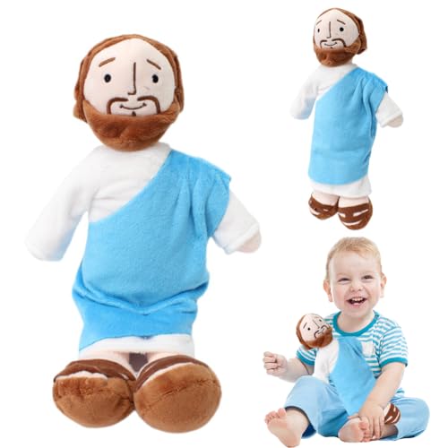 Piashow Jesus Kuscheltier, 32 cm großes Jesus-Plüschtier, klassisches Erlöser-Jesus-Plüschtier, kann Stehen oder sitzen, Jesus-Figur für Kinder, Damen, Herren, Partyzubehör, Ostergeschenke von Piashow