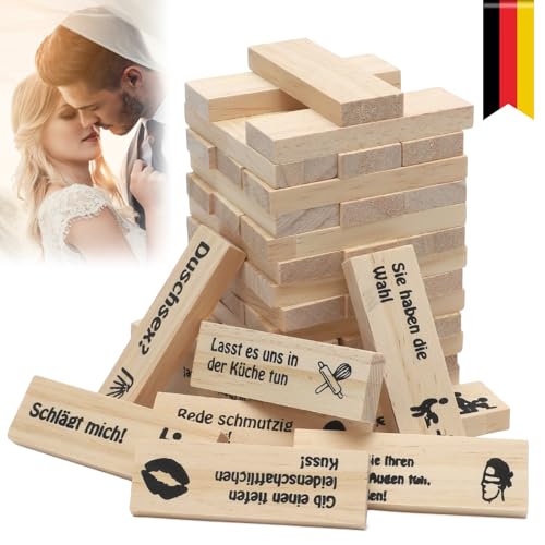 The Lust Tower Blocks, Naughty Block Tower Game, Love & Naughty Stapelturm Holzblöcke Spiel mit Deutsch Wahrheit oder Pflicht Fragen und Herausforderungen for Erwachsene Paare Verabredungen, (48 PCS) The Lust Tower Blocks, Naughty Block Tower Game, Love & Naughty Stapelturm Holzblöcke Spiel mit Deutsch Wahrheit oder Pflicht Fragen und Herausforderungen for Erwachsene Paare Verabredungen, (48 PCS) von Piashow