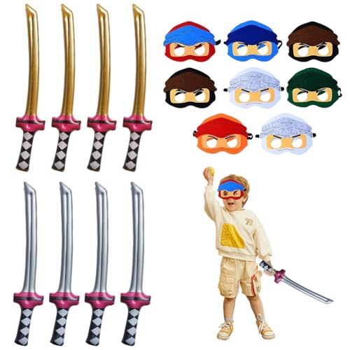 Piashow Ninja Maske Kinder Ninja Geburtstagsdeko, 16 Stück Ninja Adventskalender Kindergeburtstag Mitgebsel, Ninja Aufblasbares Zubehör Spielzeug Party Mitgebsel Piashow Ninja Maske Kinder Ninja Geburtstagsdeko, 16 Stück Ninja Adventskalender Kindergeburtstag Mitgebsel, Ninja Aufblasbares Zubehör Spielzeug Party Mitgebsel von Piashow