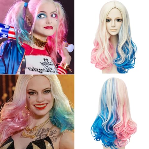 Quinn Cosplay Perücke Damen, Kostüm Perücke Damen, Rosa Blaue Kostüm Perücke für Karneval, Halloween, Fasching und Verkleidung Quinn Cosplay Perücke Damen, Kostüm Perücke Damen, Rosa Blaue Kostüm Perücke für Karneval, Halloween, Fasching und Verkleidung von Piashow