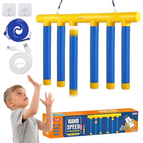 Piashow Spielzeug Fallende Stöcke Spiel,Reaktionstraining, Falling Sticks-Spiel Fangspiel mit Einstellbarer Fallgeschwindigkeit, Hand-Auge-Koordination Spielzeug für Kinder von Piashow