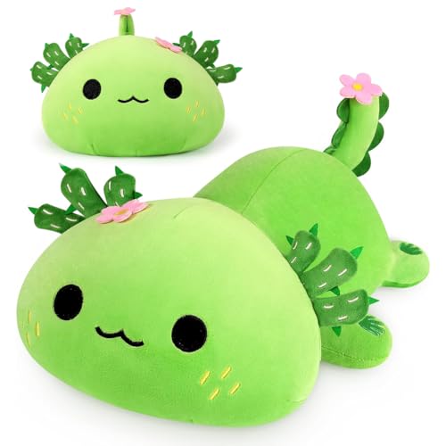 Stofftier Plüschtier 33cm, Kuscheltier Plüsch Stofftier, Kawaii Plüsch Kaktus Salamander, Plüschkissen Spielzeug für Kinder Mädchen Jungen 3+ Jahre (Kaktus Grün,33cm) von Piashow