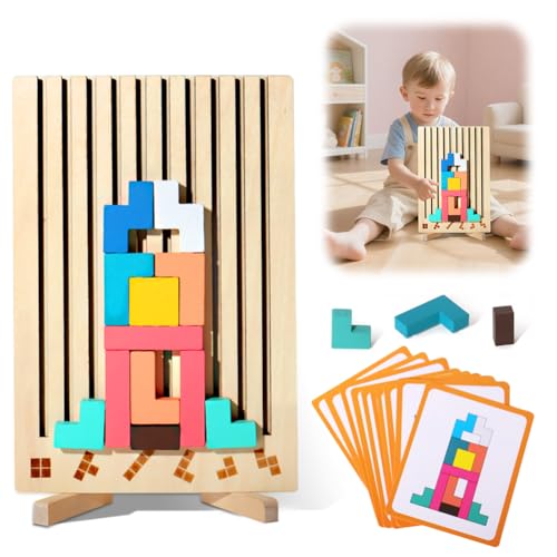 Tetris Holzspiel, Montessori Spielzeug ab 3 Jahre, Tetris Spiel Holzpuzzle Kinder Intelligenz Jigsaw, Kreativ Lernspielzeug, Knobelspiele, Geschenk für Jungen Mädchen Tetris Holzspiel, Montessori Spielzeug ab 3 Jahre, Tetris Spiel Holzpuzzle Kinder Intelligenz Jigsaw, Kreativ Lernspielzeug, Knobelspiele, Geschenk für Jungen Mädchen von Piashow