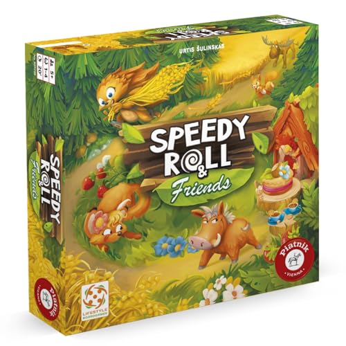 Piatnik Vienna 8072" SpeedyRoll & Friends | Das lustige Igel Rennen geht weiter. Die Fortsetzung des Spiels des Jahres Speedy Roll, Mehrfarbig von Piatnik Vienna