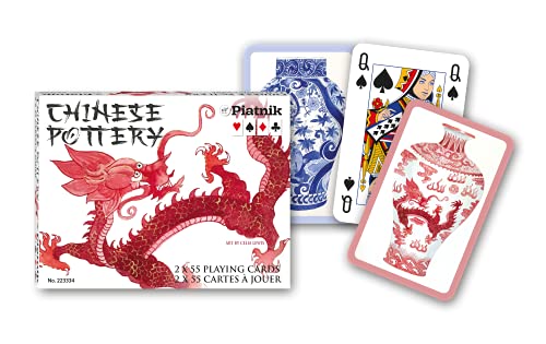 Piatnik 2233 - Chinese Pottery Doppel Deck Spielkarten von Piatnik | Kartenspiel | Kartenstapel von Piatnik Vienna