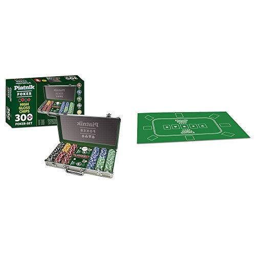 Piatnik 7903 - Poker Set 300 High Gloss Chips & 30963 - Poker Tischauflage 60 x 90 cm von Piatnik