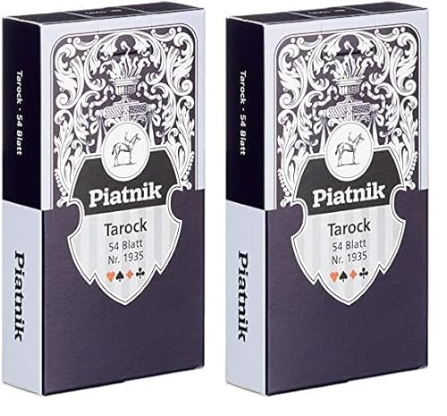 Piatnik - 1935 Tarock Ornament 54 Blatt, Rot/Ausflug, Einfarbig (Getaway Solids) (Packung mit 2) von Piatnik