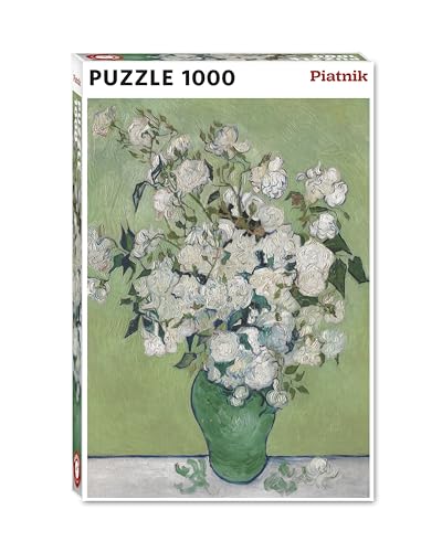 Piatnik 559846 Van Gogh-Vase mit weißen Rosen: Puzzle mit 1000 Teilen, Größe 68 x 48 cm, Bunt von Piatnik