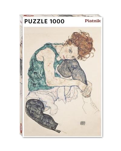 Piatnik 570643 1000 Teile Puzzle Schiele-Sitzende Frau mit hochgezogenem Knie, Bunt von Piatnik