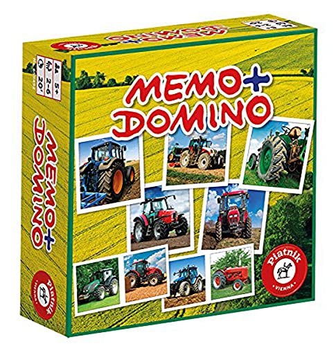 Piatnik 6594 - Kompaktspiel Memo Domino - Traktoren, 12 Jahre to 99 Jahre von Piatnik