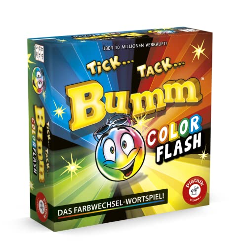 Piatnik 6691 Color Flash: 30 Jahre Tick Tack Bumm-Hier in Dieser Ausgabe mit Einer farbwechselnden und tickenden Bombe, Weiß von Piatnik
