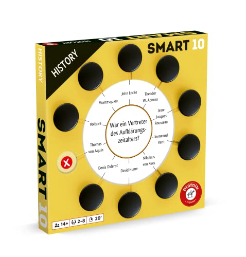 Piatnik 7243-Smart 100 Zusatzfragen mit 1000 Antwortmöglichkeiten | Spielbar mit der Originalspiel Family Edition, Smart 10 Erweiterung History von Piatnik