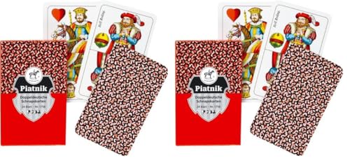 Piatnik Nr.1756 Schnapskarten Blitz 24 Bl doppeldeutsch, Rot, 63 x 100 mm (Packung mit 2) von Piatnik