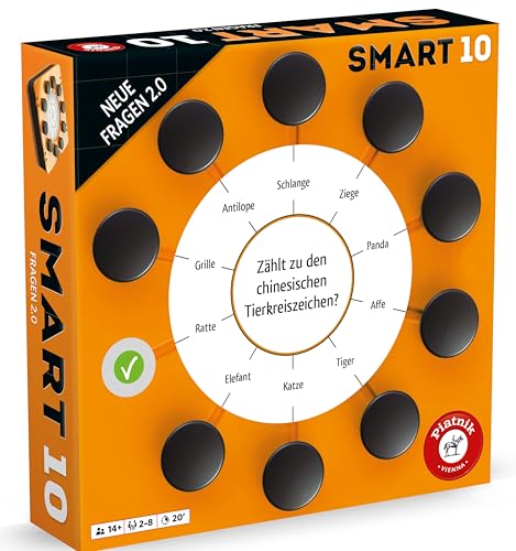 Piatnik 7183 7183-Smart Erweiterung Fragen und Neue Antworten | Spielbar mit der Originalspiel Family Edition, Smart 10 Zusatzfragen 2.0 VE 12 von Piatnik