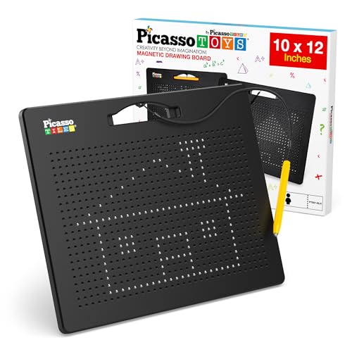 Picasso Toys Magnetic Drawing Board 12x10 inch Large 748 Bead Magnet Tablet Pad Erasable Reusable Writing Playboard STEM Toys Educational Playset Open-Ended Learning Kit Child Brain Development PTB01 von PicassoTiles