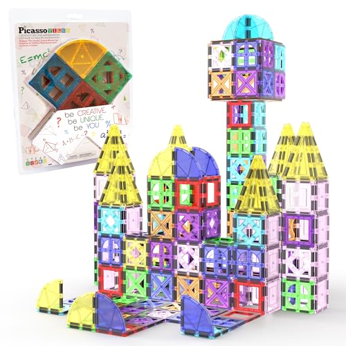 PicassoTiles 36 Stück magnetischer Baustein Viertelrund und Fenster Set Magnet Bauspielzeug Lernset Engineering STEM Lernset Kinder Gehirn Entwicklung Stapeln Blöcke Spielbretter von PicassoTiles