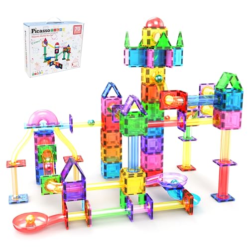 PicassoTiles 70 Stück Murmelbahn Rennbahn Magnetische Fliesen Magnet Baustein Pädagogisches Konstruktionsspielzeug Set Spielset STEM Lernkit Kind Gehirnentwicklung HandAuge Koordination Training PTG70 PicassoTiles 70 Stück Murmelbahn Rennbahn Magnetische Fliesen Magnet Baustein Pädagogisches Konstruktionsspielzeug Set Spielset STEM Lernkit Kind Gehirnentwicklung HandAuge Koordination Training PTG70 von PicassoTiles