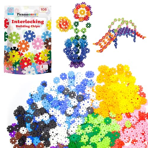 PicassoTiles Bauchips, ineinander greifende Scheiben-Konstruktionsblöcke in 12 Farben, STEM-Lernen, Früherziehungsspielzeug, Technik-Spielset, Entwicklung des kindlichen Gehirns, Alter 3+, PTF108 PicassoTiles Bauchips, ineinander greifende Scheiben-Konstruktionsblöcke in 12 Farben, STEM-Lernen, Früherziehungsspielzeug, Technik-Spielset, Entwicklung des kindlichen Gehirns, Alter 3+, PTF108 von PicassoTiles