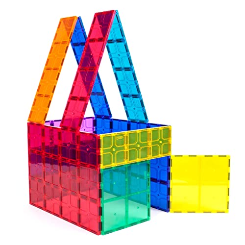 PicassoTiles Kids Toy Magnetic Building Blocks Magnet Fliesen Übergröße 12pc Large Stabilizer Base Jumbo XL Platte Foundation Education Construction Kit Engineering STEM Kinder Lernen Stacking Set von PicassoTiles