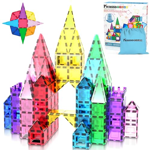PicassoTiles Magnet-Bausteine mit Auto-Basis, Aufbewahrungstasche mit Kordelzug, Reisetasche, Tragetasche, Magnet-Bausteine, Konstruktionsspielzeug, STEM-Lernset, Bildungsset 3+, PC61 PicassoTiles Magnet-Bausteine mit Auto-Basis, Aufbewahrungstasche mit Kordelzug, Reisetasche, Tragetasche, Magnet-Bausteine, Konstruktionsspielzeug, STEM-Lernset, Bildungsset 3+, PC61 von PicassoTiles