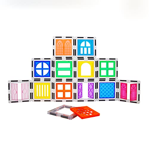PicassoTiles Magnetblöcke zum Anklemmen für Fenster und Türen, Magnetfliesen, Magnete, Bausteine, Konstruktionsspielzeug-Set, Mint-Lernspielzeug, Lernset, Stapelblock-Spielset, Jungen und Mädchen von PicassoTiles