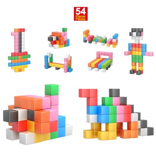 PicassoTiles Magnetwürfel-Bausteine, 3 cm, 1,2 Zoll, 3 cm, Magnetwürfel, Konstruktionsspielzeug, pädagogisches Sensorikspielzeug mit Ideenheft PMC301 von PicassoTiles