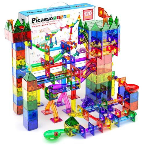 PicassoTiles Marble Run 120 Piece Magnetic Building Blocks Magnet Tile Construction Toy Playset STEM Learning Educational Block Child Brain Development Kids Toys for Boys and Girls Age 3 and Up PicassoTiles Marble Run 120 Piece Magnetic Building Blocks Magnet Tile Construction Toy Playset STEM Learning Educational Block Child Brain Development Kids Toys for Boys and Girls Age 3 and Up von PicassoTiles