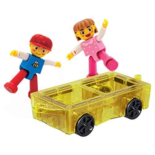 PicassoTiles Mini Magnetic Tiles Expansion Car Truck and Figures Play Set, Kids Building Magnet Bricks STEM & Learning Toys, Magnetic Add-ons, Car Toys, Toddler Preschool 3 years and up boys and girls von PicassoTiles