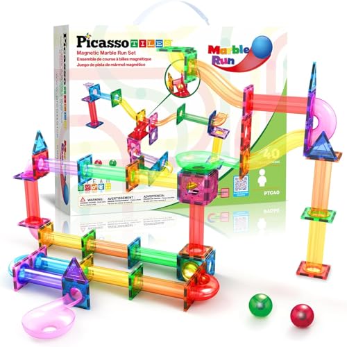 PicassoTiles Murmelbahn 40 Stück Magnetische Fliesen Rennbahn Spielzeug Spielset STEM Bauen & Lernen Frühpädagogisches Kind Magnet Baustein Kreatives Kit Jungen & Mädchen Alter 3+ Jahre Spielzeug PicassoTiles Murmelbahn 40 Stück Magnetische Fliesen Rennbahn Spielzeug Spielset STEM Bauen & Lernen Frühpädagogisches Kind Magnet Baustein Kreatives Kit Jungen & Mädchen Alter 3+ Jahre Spielzeug von PicassoTiles