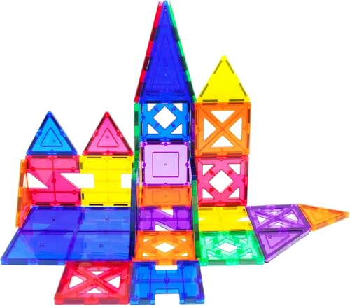 PicassoTiles PT33 33 Stück Magnetische Bausteine Kreativität Pädagogische Magnetspielzeug Lernspielzeug Spielzeug Set 3D von PicassoTiles