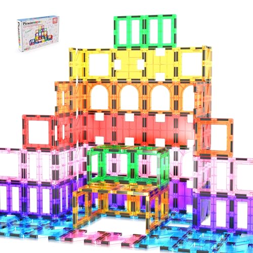 PicassoTiles PT42 Designer Artistry Kit 42pcs Set Magnet Building Tiles Clear Color Magnetic 3D Building Block - Creativity Beyond Imagination! Educational, Inspirational, Conventional, Recreational von PicassoTiles