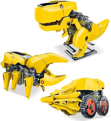 PicassoTiles STEM Kids Solarbetriebener Dinosaurier-Roboter, pädagogisches Lernspielzeug, technisches Bauspielzeug, 3-in-1, kreative einzigartige Transformation, erneuerbare Sonnenenergie von PicassoTiles