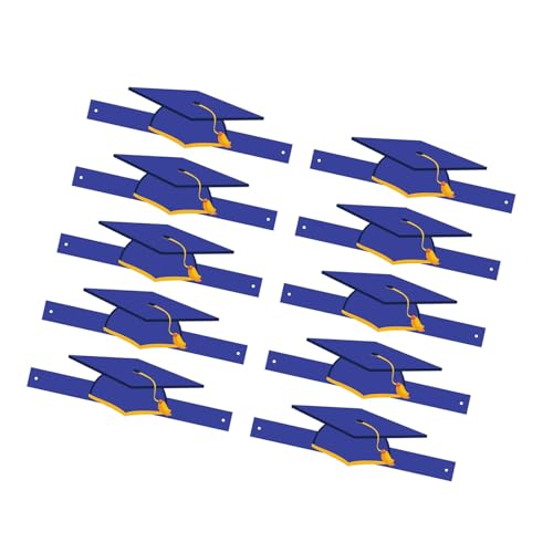 10 Stück Papier-Abschlusshut mit Quasten, einfach zu montieren, Kopfbedeckung für Schulzeremonien und Feiern 10 Stück Papier-Abschlusshut mit Quasten, einfach zu montieren, Kopfbedeckung für Schulzeremonien und Feiern von Piceioep
