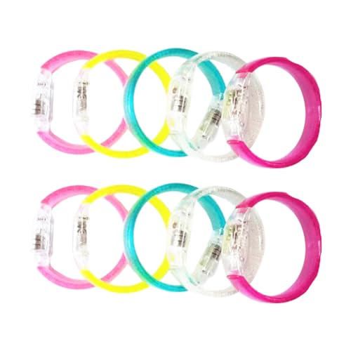 10 Stück leuchtende Armbänder, verschiedene Farben, leuchtende Handkette, Schmuck für Partys und Nachtaktivitäten, Partys von Piceioep
