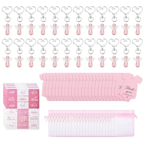 24 Stück Engelskristall-Schlüsselanhänger mit Organzas-Taschen für Babypartys, Taufen, Partyzubehör und Gastgeschenke 24 Stück Engelskristall-Schlüsselanhänger mit Organzas-Taschen für Babypartys, Taufen, Partyzubehör und Gastgeschenke von Piceioep