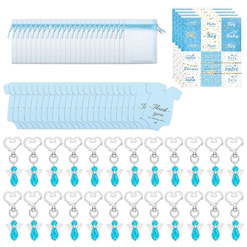 24 Stück Engelskristall-Schlüsselanhänger mit Organzas-Taschen für Babypartys, Taufen, Partyzubehör und Gastgeschenke 24 Stück Engelskristall-Schlüsselanhänger mit Organzas-Taschen für Babypartys, Taufen, Partyzubehör und Gastgeschenke von Piceioep