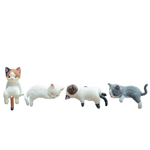 Computermonitor-Dekoration, 4 Stück, Cartoon-Katzen-Harze, Miniatur-Figuren, Desktop-Dekorationen für Auto-Armaturenbretter, Ornamente, Harze, Katzen, Ornamente Computermonitor-Dekoration, 4 Stück, Cartoon-Katzen-Harze, Miniatur-Figuren, Desktop-Dekorationen für Auto-Armaturenbretter, Ornamente, Harze, Katzen, Ornamente von Piceioep