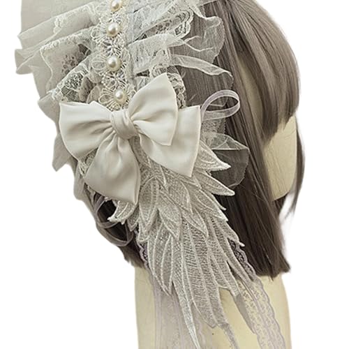Piceioep Gothic Punk Spitze Bowknot Stirnband mit Kreuzen Flügel Designs Haarschmuck für Frauen Mädchen Cosplay Event Outfits Gothic Spitze Bowknot Stirnband Piceioep Gothic Punk Spitze Bowknot Stirnband mit Kreuzen Flügel Designs Haarschmuck für Frauen Mädchen Cosplay Event Outfits Gothic Spitze Bowknot Stirnband von Piceioep