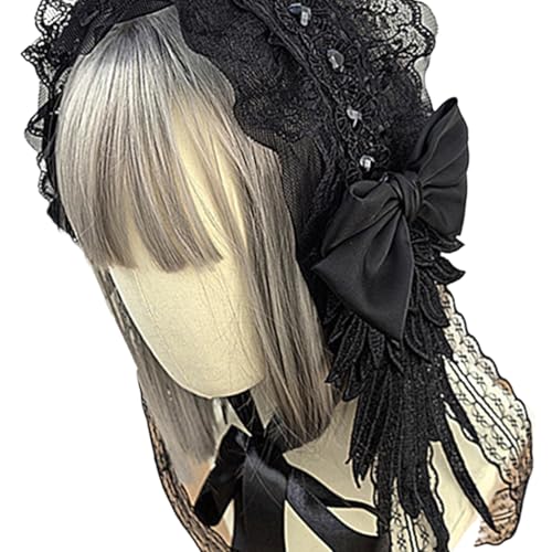 Piceioep Gothic Punk Spitze Bowknot Stirnband mit Kreuzen Flügel Designs Haarschmuck für Frauen Mädchen Cosplay Event Outfits Gothic Spitze Bowknot Stirnband Piceioep Gothic Punk Spitze Bowknot Stirnband mit Kreuzen Flügel Designs Haarschmuck für Frauen Mädchen Cosplay Event Outfits Gothic Spitze Bowknot Stirnband von Piceioep