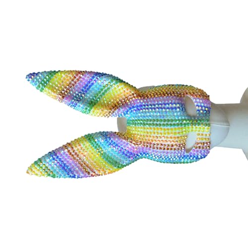 Piceioep Strasssteine Maskerade Maske Bunte Halloween Kaninchen Gesichtsmaske Regenbogenfarbe Cosplay Für Männer Frauen Cosplay Halloween Maske Piceioep Strasssteine Maskerade Maske Bunte Halloween Kaninchen Gesichtsmaske Regenbogenfarbe Cosplay Für Männer Frauen Cosplay Halloween Maske von Piceioep