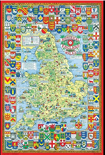 Historische Karte von England und Wales, 1000 Teile Puzzle, 690 mm x 480 mm (jg) von Pictorial