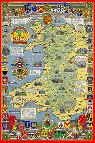 Historische Karte von Wales & Monmouth Puzzle 1000 Teile 690 mm x 480 mm (jg) von Pictorial