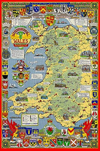 Historische Karte von Wales & Monmouth Puzzle 1000 Teile 690 mm x 480 mm (jg) von JG