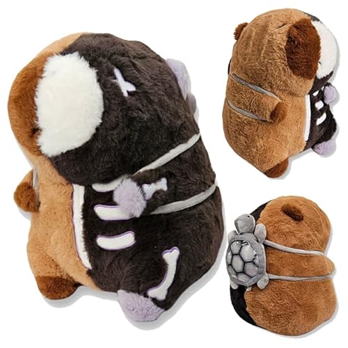 DARKIBARA – Plüschtier Kapibara Gothic & Dark 32 cm | Montiert in Italien, weiche Puppe mit Skelettdetails, Gothic Spooky – Capybara von Pidak