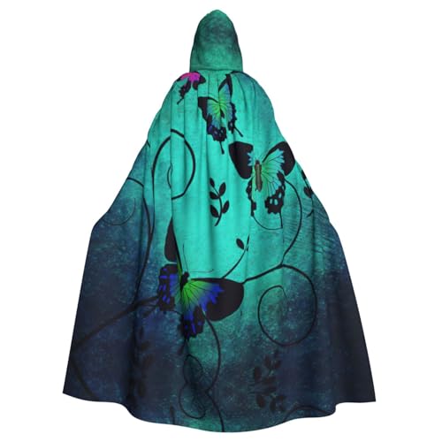 Pidgazdfgv Artistic Schmetterlings-Umhang mit Kapuze, Unisex, für Erwachsene, Cosplay-Kostüme, 147,3 cm, Halloween, Weihnachten, Party, Verkleidung von Pidgazdfgv