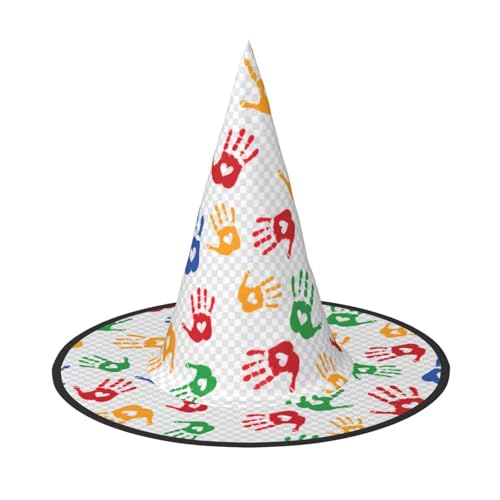 Pidgazdfgv Bunte Handformen, Regenbogen, Halloween-Hut, Weihnachten, Party, Cosplay, Kostüm, für Herren und Damen, klassisches Accessoire, Kostüm-Haar Pidgazdfgv Bunte Handformen, Regenbogen, Halloween-Hut, Weihnachten, Party, Cosplay, Kostüm, für Herren und Damen, klassisches Accessoire, Kostüm-Haar von Pidgazdfgv