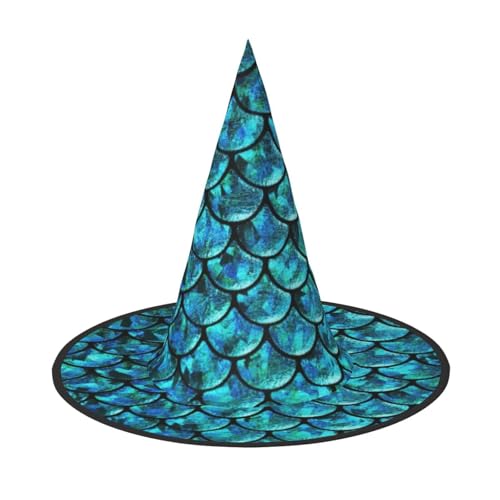 Pidgazdfgv Fischschuppen Halloween Hut Weihnachten Party Cosplay Kostüm Herren Damen Klassisches Accessoire Fasching Haar von Pidgazdfgv