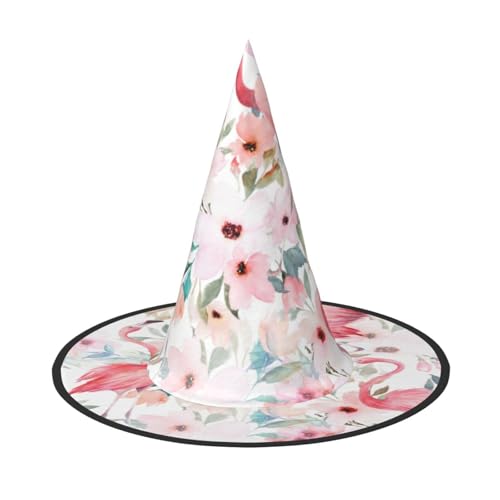 Pidgazdfgv Floral mit Flamingo, Halloween-Hut, Weihnachten, Party, Cosplay, Kostüm, für Herren und Damen, klassisches Accessoire Pidgazdfgv Floral mit Flamingo, Halloween-Hut, Weihnachten, Party, Cosplay, Kostüm, für Herren und Damen, klassisches Accessoire von Pidgazdfgv